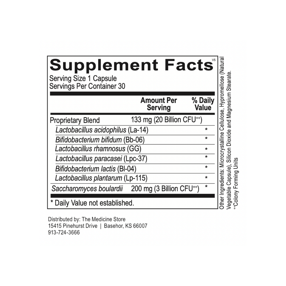Probiotic 20 Billion CFU Saccharomyces Boulardii 3 Billion CFU
